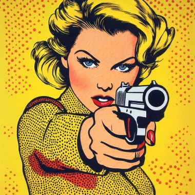 Pop Art vrouw met pistool